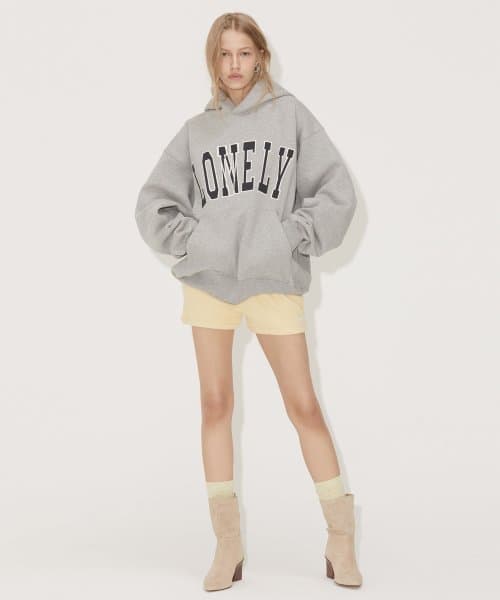 LONELY/LOVELY FLUFF HOODIE GRAY