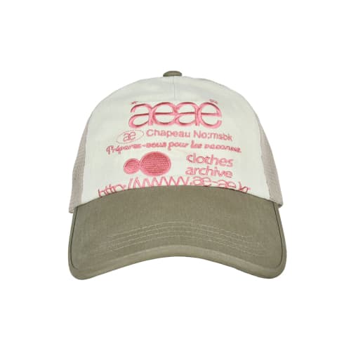 WEB LOGO MESH CAP [OLIVE/BEIGE]