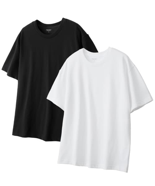 (2PACK) Pure Cotton Loose Fit Chain Short Sleeve T-Shirt