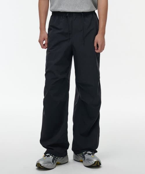 Nylon Parachute Pants [Black]