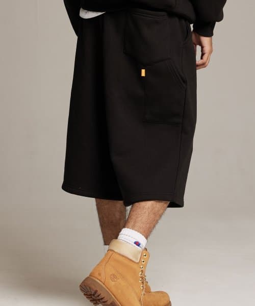 [Fabric selection available] Carpenter Bermuda Sweat 3/4 Pants Black