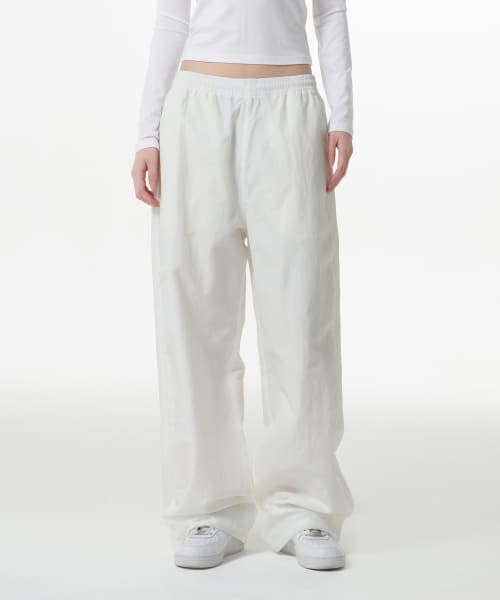 Women's Nylon Wide String Pants [White]