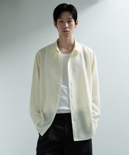 Relaxed Linen-Like Shirt [Lemon]