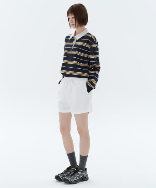 Women's Nylon Banding Shorts [White]