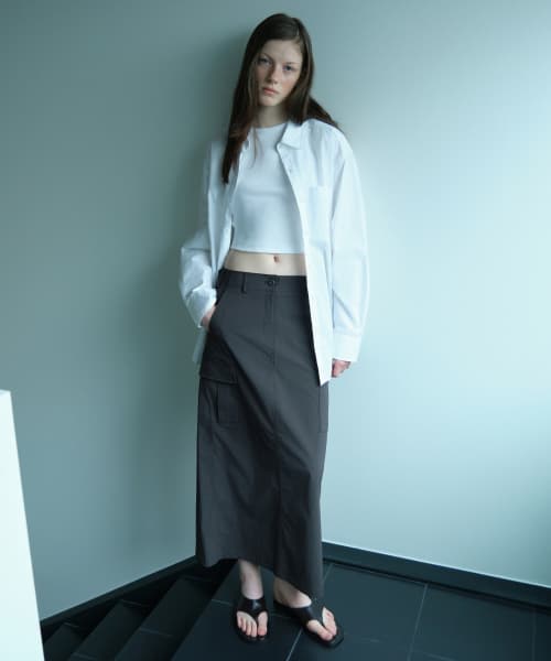 Womens Cargo Maxi Skirt [Gunmetal]