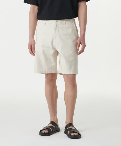 White Satin Officer Shorts [Cream]