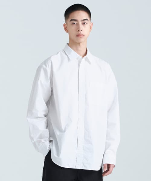Relaxed Washed Poplin Shirt [White]
