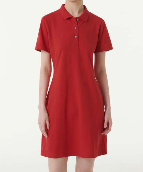 [Cooltandard] Women's Pique Polo Dress [Red]