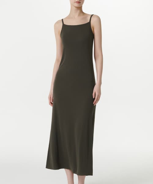 Womens Soft Jersey Long Dress [Dark Olive]