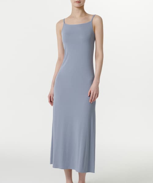 Womens Soft Jersey Long Dress [Blue Gray]