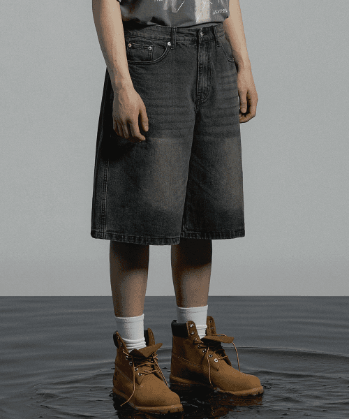 Noble Dying Half Denim Pants (Brown)