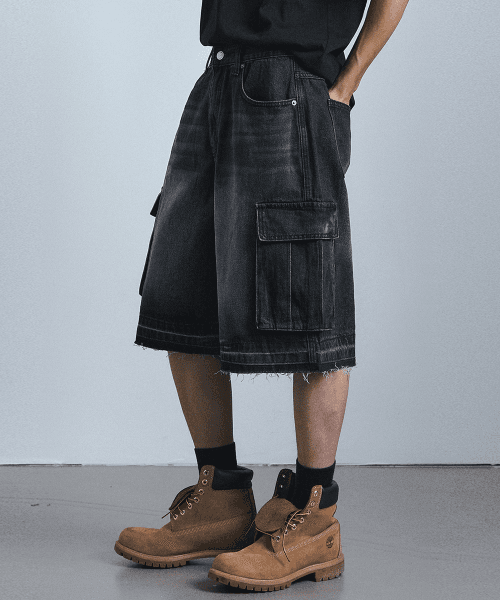 Breeze Cargo Half Denim Pants (2colors)