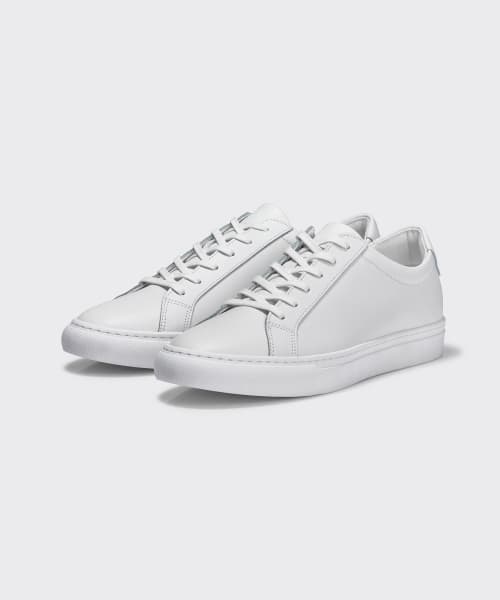 Height-increasing Leather Coat Sneakers Mark 2 [White]
