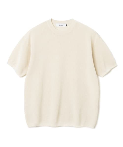 Coolever Round Short Sleeve Knit Tee IVORY