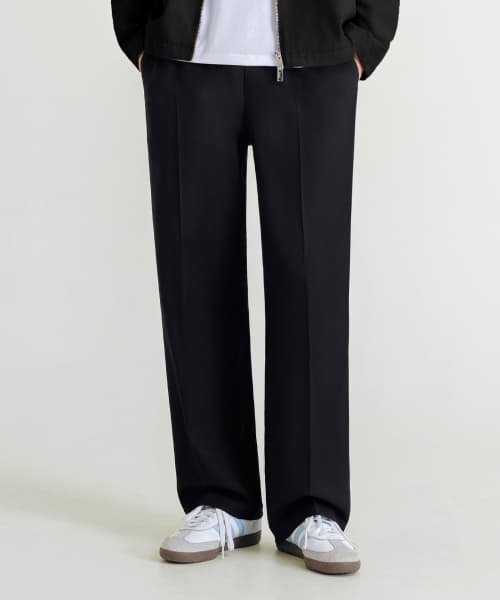 Easy Semi Wide Banding Slacks [Black]