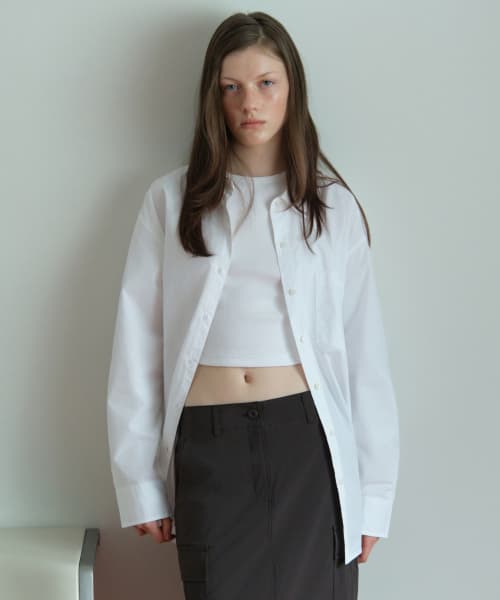 Women's Oversized Washed Poplin Shirt [White]