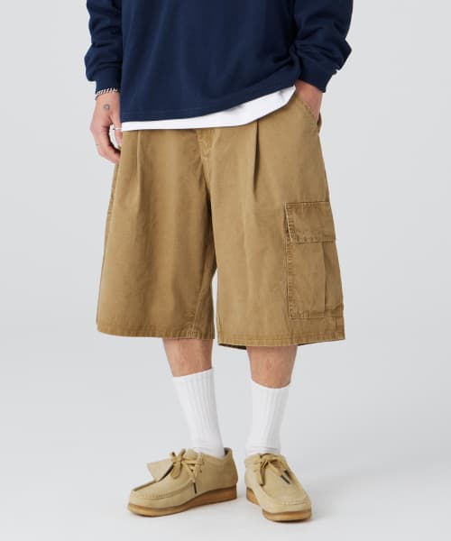 One-Tuck Washed Wide Cotton Shorts 6 COLOR