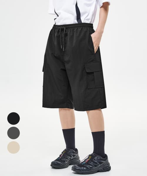 Mark Wide Cargo Nylon Half Pants GJBHP34 (3COLOR)