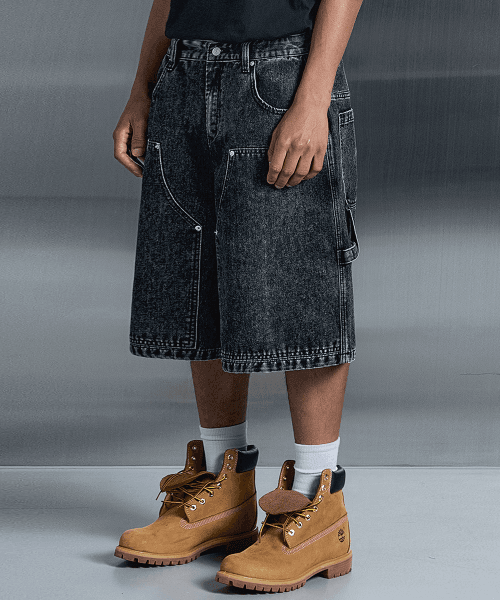 Sensible Carpender Half Denim Pants (Black Jean)