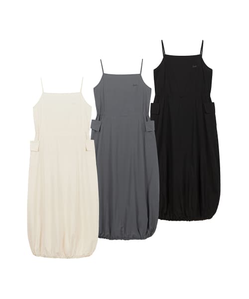 Smurf Balloon Cargo Sleeveless Long Dress _(3 Colors)