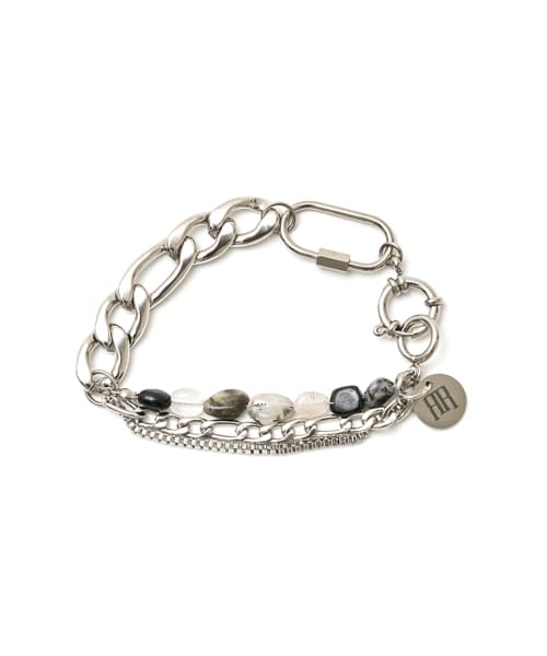 BARAT CARABINER GEMSTONE CHAIN BRACELET / MONO STONE