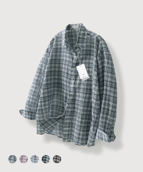 Summer Wrinkle Ocean Check Shirt _5Color