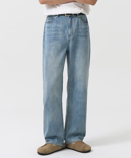 SL01 Summer Denim Wide Pants (FADE LIGHT BLUE)