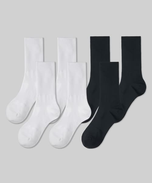 [Cooltandard] Quick Dry Crew Socks 7-Pack [White/Black]