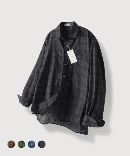 Vintage Wrinkle Check Shirt_4Color