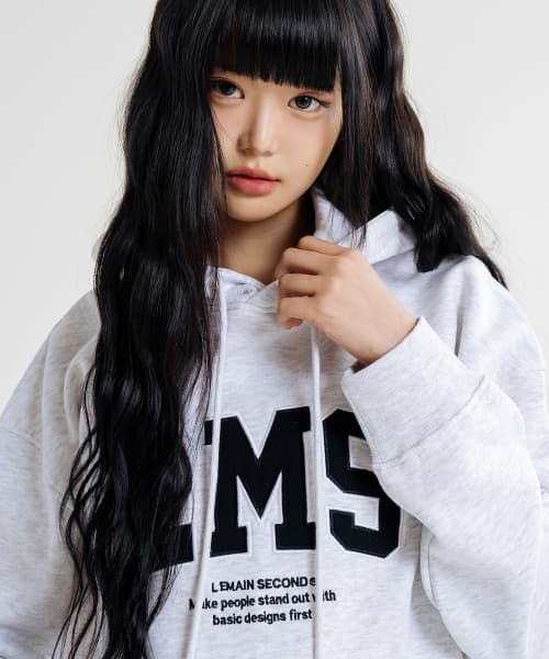 Overfit Signature LMS Patch Hoodie [White Melange]