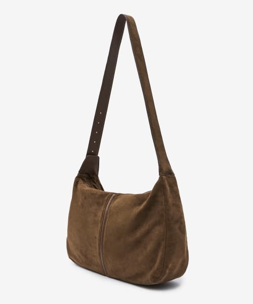 Margaret Suede Crossbody Bag [Brown]