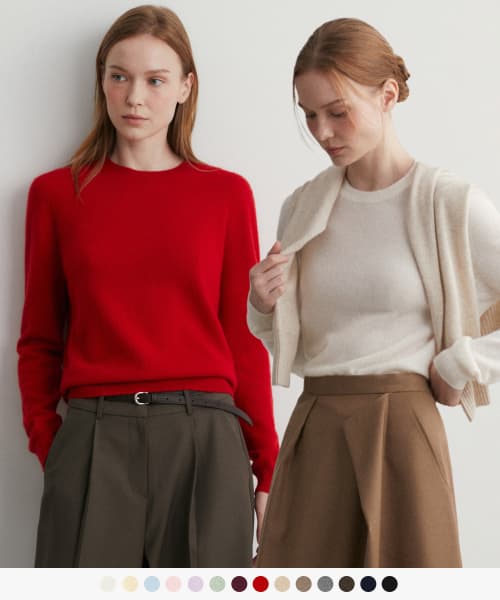 [Bora Clere X Suaare] (Women) 100% Cashmere Wholegarment Knit - 14 COLOR