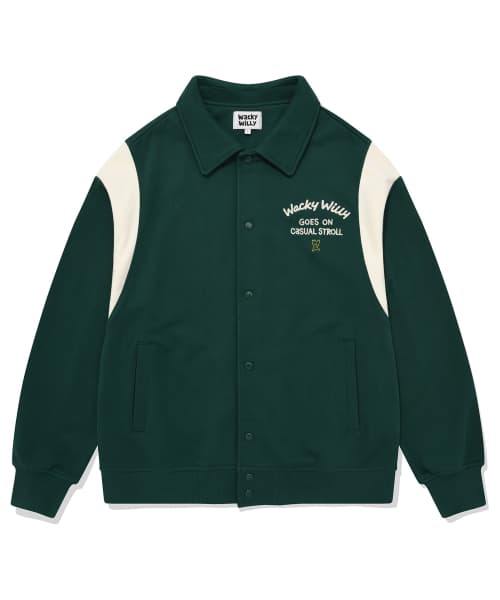 Collar Sweat Varsity Jumper Green
