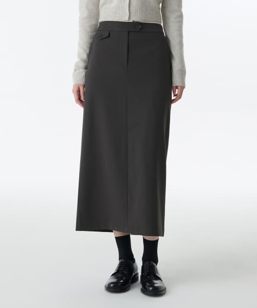 Womens Straight Maxi Skirt [Gunmetal]
