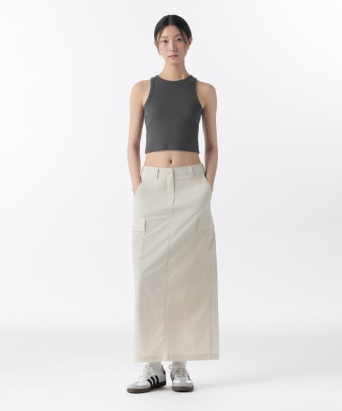 Womens Cargo Maxi Skirt [Cream]