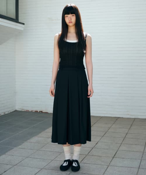Womens Lightweight Skirt Slacks [Black]