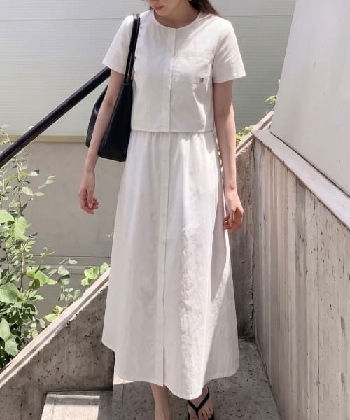 Two-Way Cotton Short Sleeve Dress_3COLORS