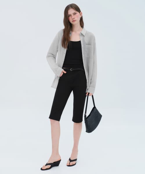Womens Cotton Capri Pants [Black]