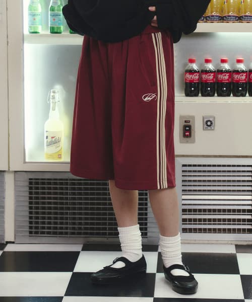 Jersey Track Bermuda Shorts Burgundy