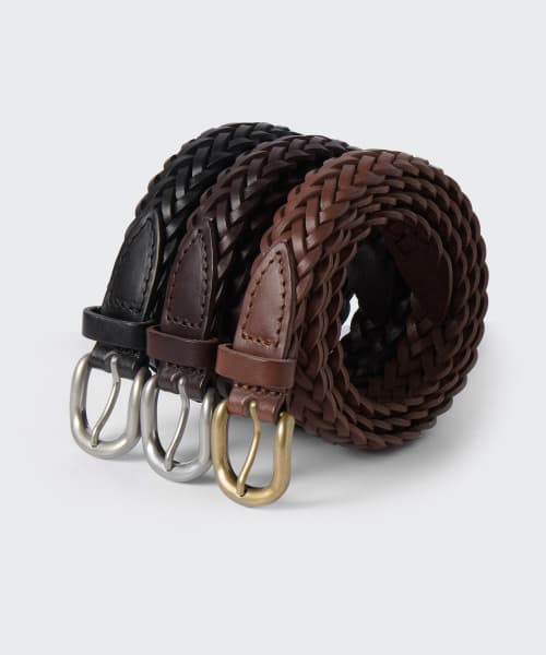 Womens Leather Weaving Slim Belt_20mm