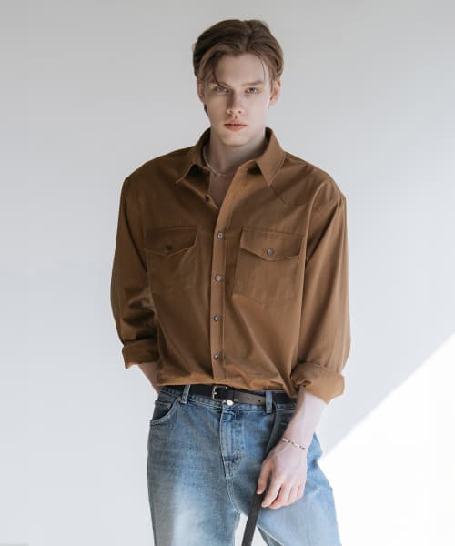 Western Two Pocket Shirt [Brown]