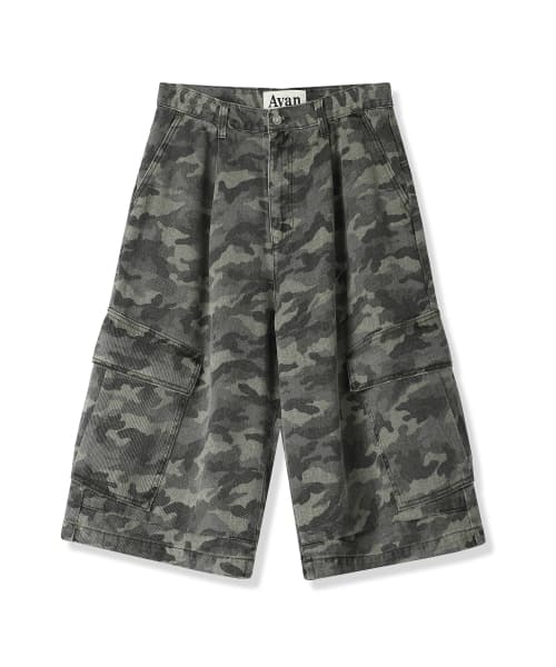 Side Big Denim Shorts LIGHT CAMO