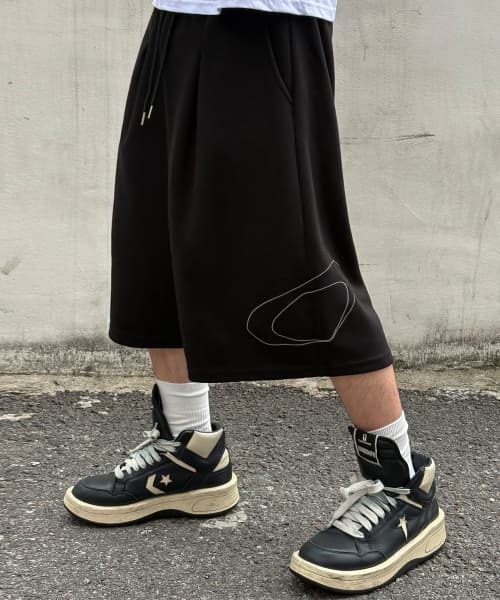 Side Big Logo Bermuda Sweat Shorts [Black]