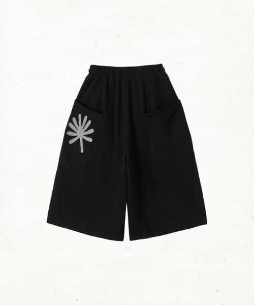 DD symbol sweat bermuda pants (BLACK)