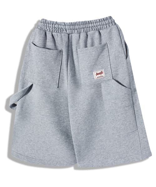 Pintuck Carpenter Bermuda Sweatpants Gray YP-501