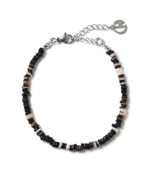 Unisex Minimalist Shell Bead Bracelet [Black]