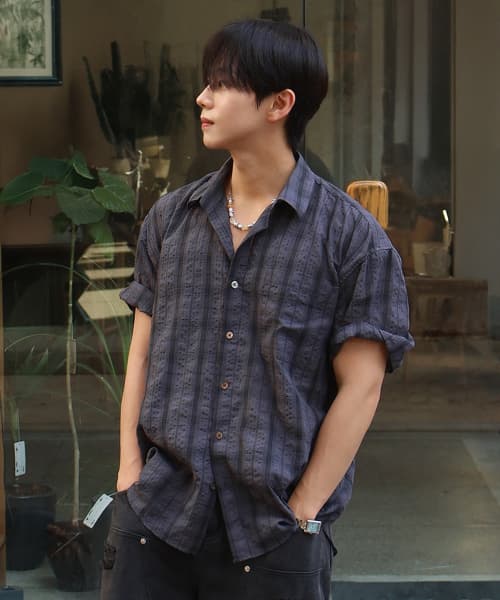 Kish Short-Sleeve Check Shirt (Charcoal)
