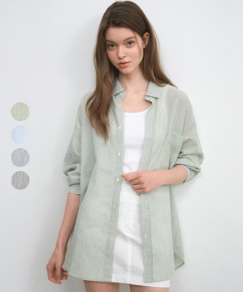 W/Seersucker Stripe Shirt_4COLOR(WC25-SH04)
