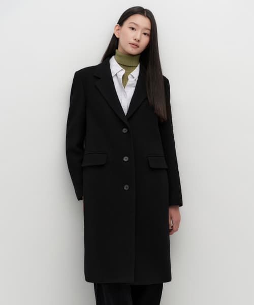Womens Cashmere Blend Chesterfield Coat [Black]
