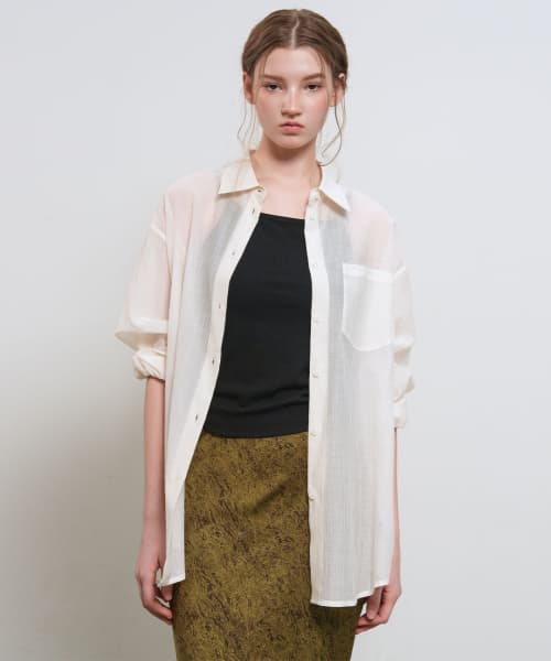 Summer Wrinkle Sheer Shirt [IVORY] / WBE2L03531